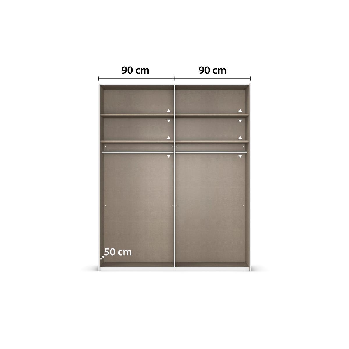 Drehtürenschrank Versitiy-d Eiche Artisan/marmoroptik 4trg - Silberfarben/Eiche Artisan, Trend, Holzwerkstoff (181/229/54cm) - James Wood