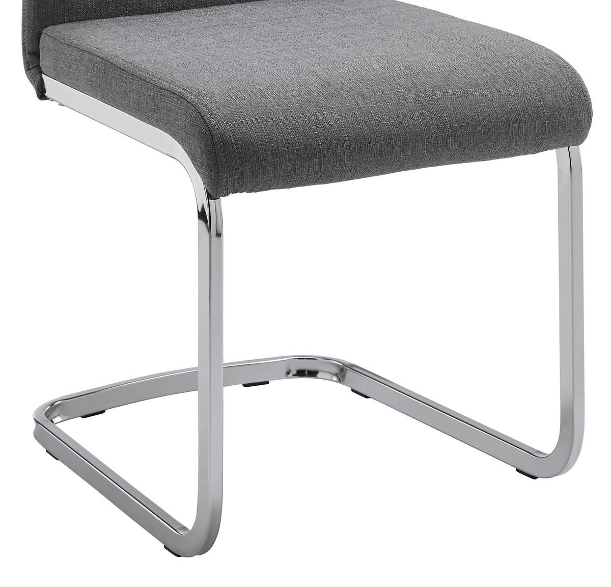 Jídelní židle LENNARD světle šedá - světle šedá/barvy chromu, Moderní, kov/dřevo (42,5/99/45cm) - Bessagi Home