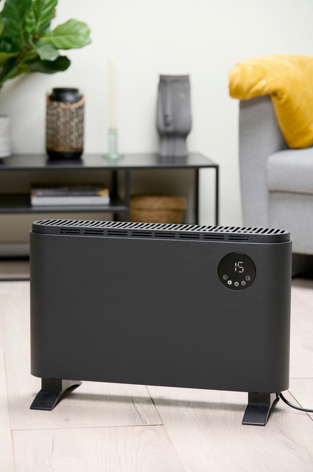 Konvektionsheizung Schwarz, 2000 W - Schwarz, Basics, Kunststoff/Metall (60/24/40,5cm)