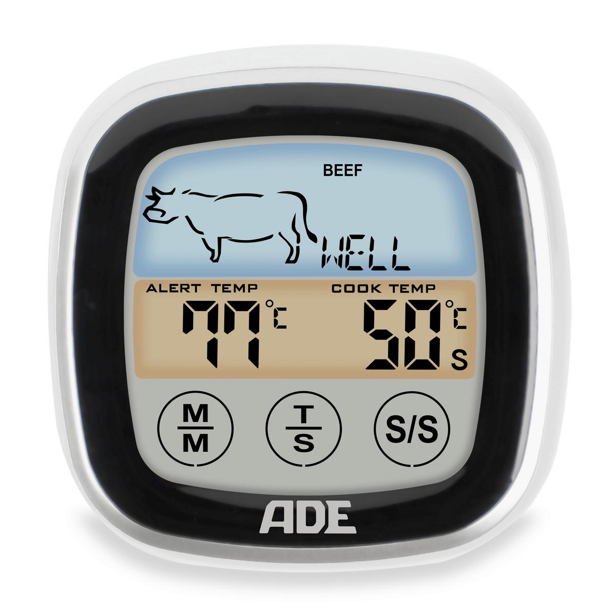 Bratenthermometer ADE Kunststoff - Schwarz/Grau, Basics, Kunststoff (7,7/7,7/2,7cm) - ADE