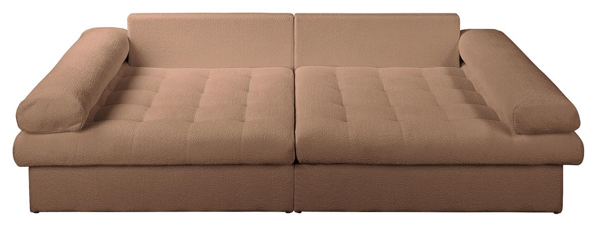Bigsofa Naomi Hellbraun B: 284 Cm - Hellbraun/Schwarz, Design, Textil (284/94/148cm) - Livetastic