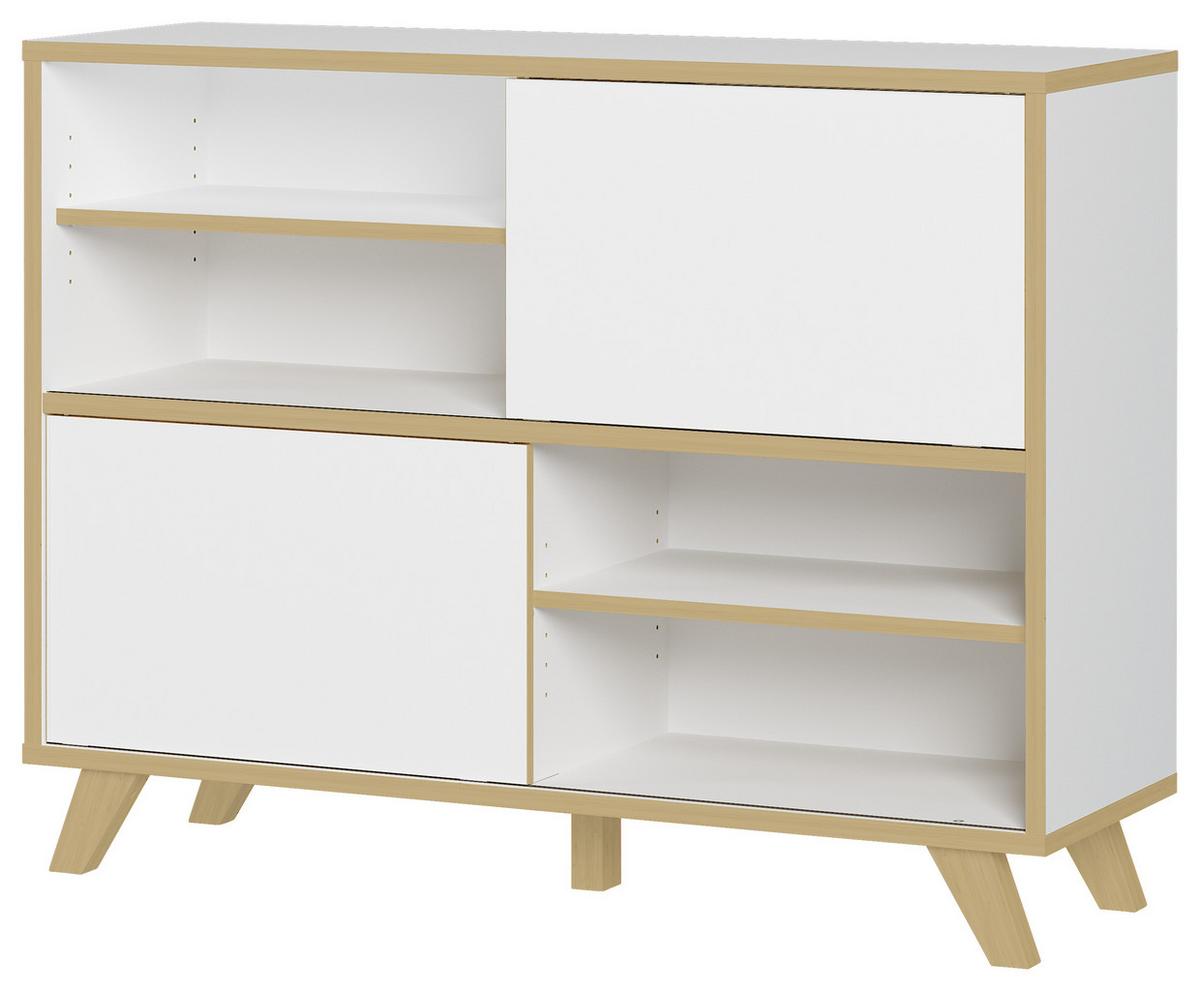 Aktenregal Gw-Helsinki Weiß/Eiche Dekor B: 120 cm - Eichefarben/Weiß, KONVENTIONELL, Holzwerkstoff (120/92/40cm) - Germania