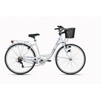 Citybike 28'' mit Korb DaCapo Papilio weiß/blau - Weiß, LIFESTYLE, Metall (25/140/60cm)