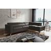 Ecksofa Mondo Dunkelbraun S: 286x208 Cm - Chromfarben/Dunkelbraun, Design, Leder/Textil (286/208cm) - Livetastic