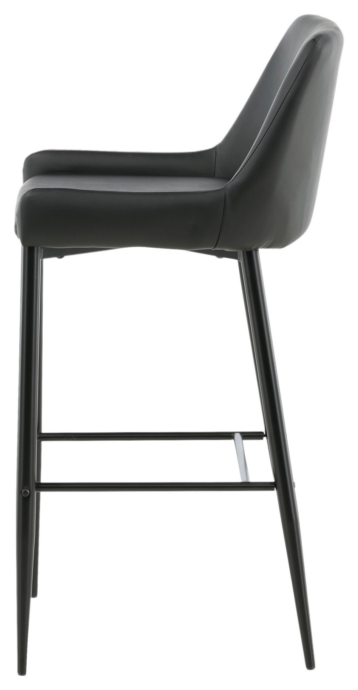 Barhocker-set Plaza Schwarz B: 48 Cm - Schwarz, Design, Kunststoff/Textil (48/105/57cm) - Livetastic