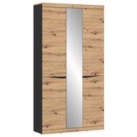 Garderobenschrank Turino Eiche Artisan/Anthrazitb:103cm - Anthrazit/Eiche Artisan, Trend, Glas/Holzwerkstoff (103/196,5/39,9cm)