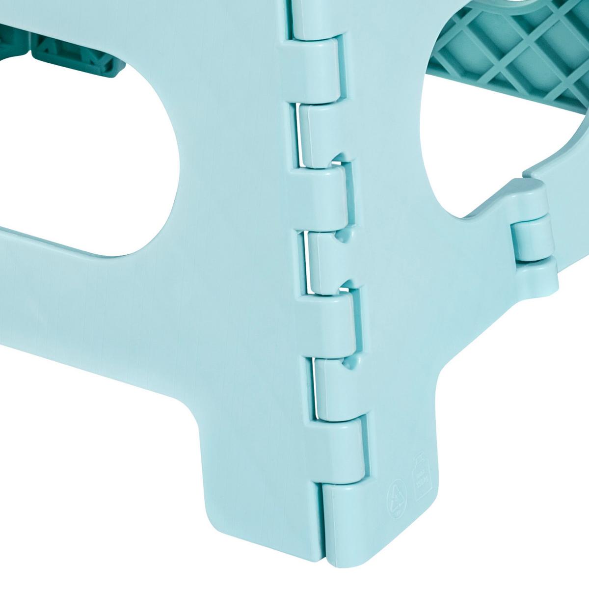 Tritthocker One Step Klappbar, H: 22 cm - Weiß/Grau, Basics, Kunststoff (34,5/22/27,5cm)