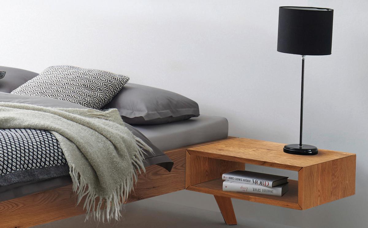 Nachttisch Akai, Wildeiche B: 50 Cm - Wildeiche, Natur, Holz (50/16/41cm) - Hasena