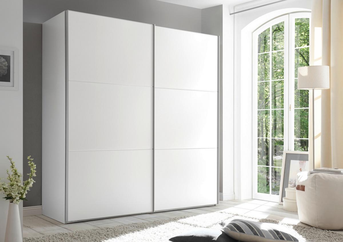 Schwebetürenschrank Mit Laden 167 Cm Includo, Weiß - Weiß, MODERN (167/222/68cm) - MID.YOU