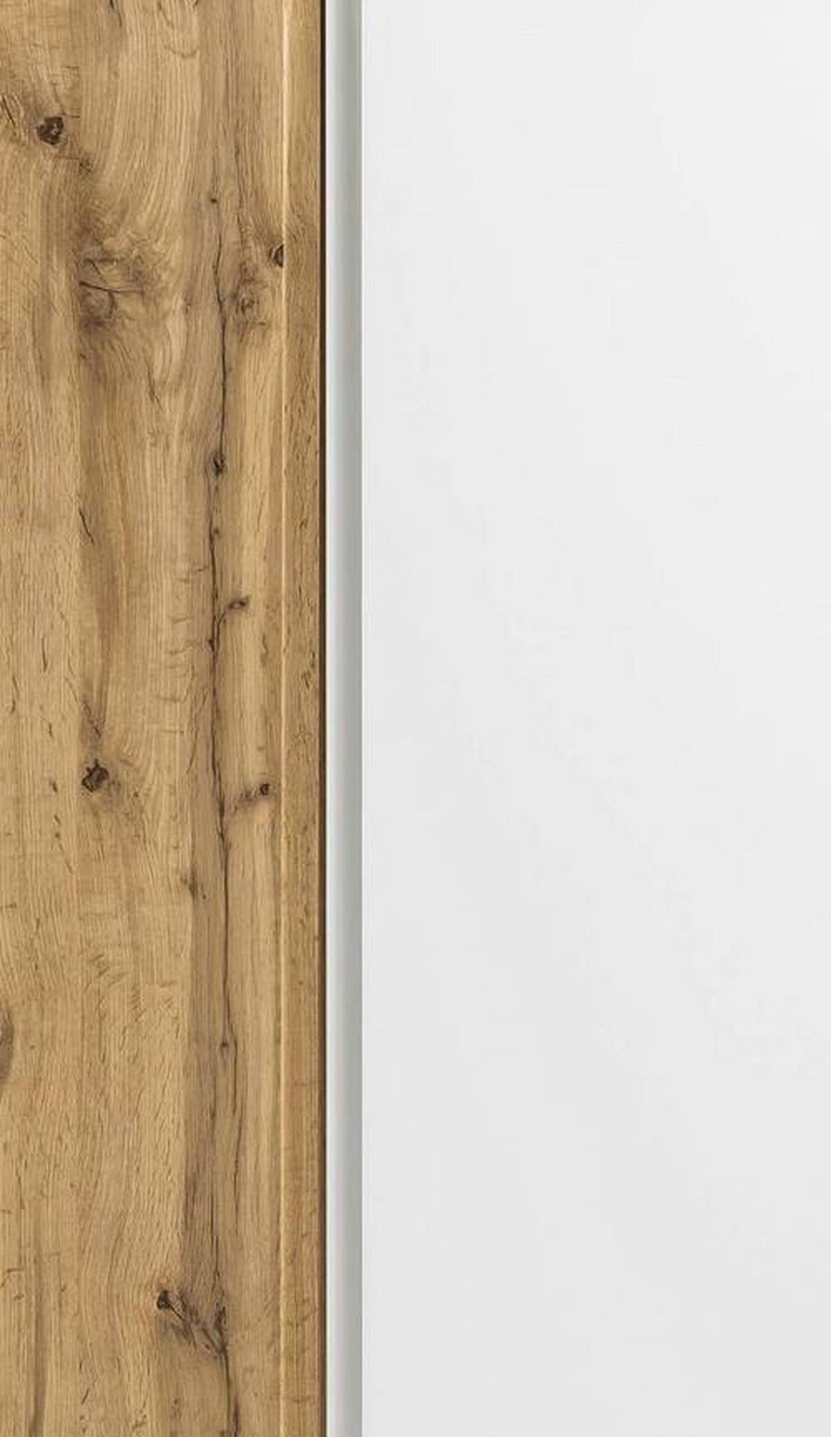 Midischrank Bad Varese B: 65 cm Weiß/Wotaneiche Dekor - Eiche Wotan/Weiß, MODERN, Holzwerkstoff (65/130/35cm) - Held