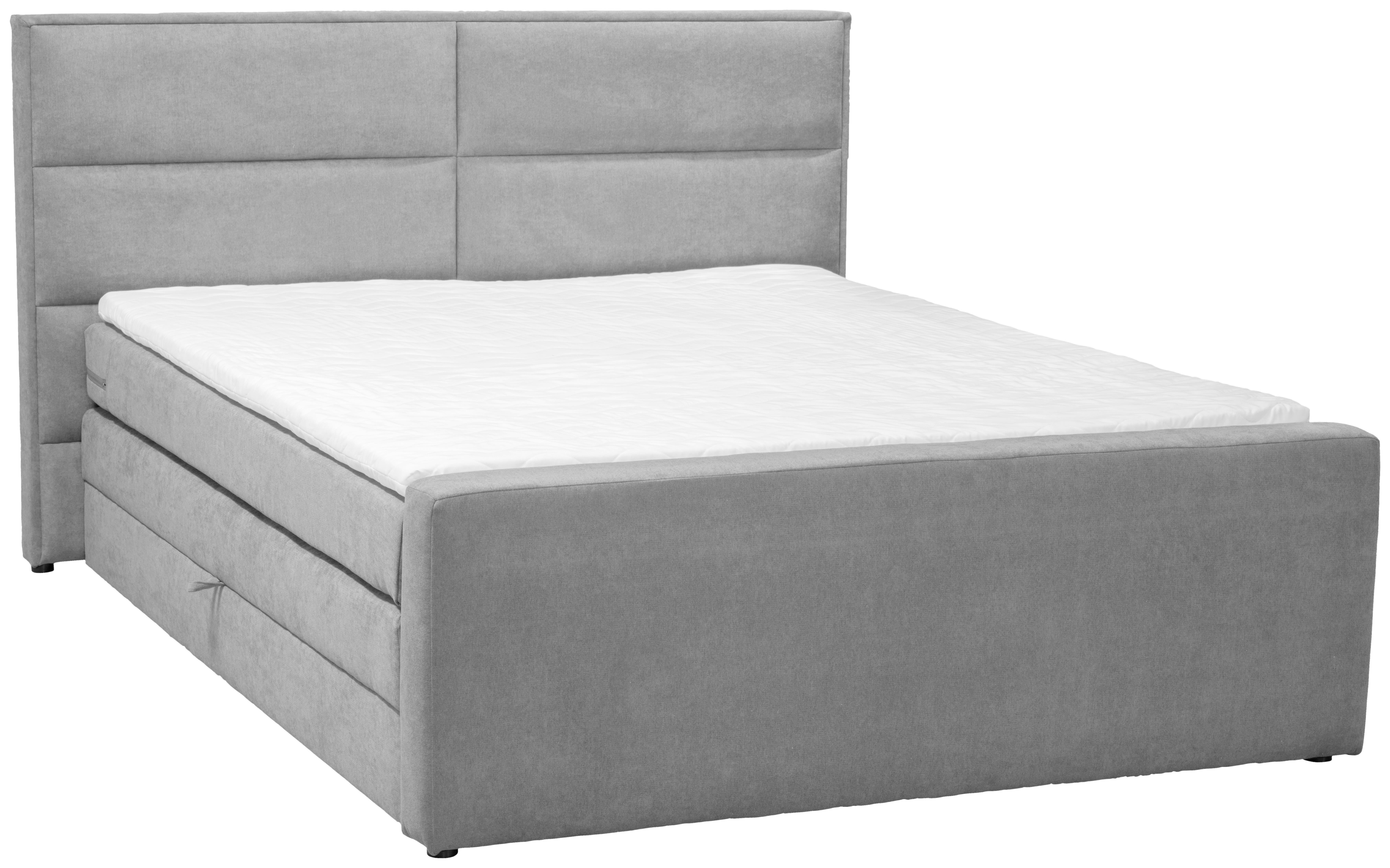 Boxspringbett Mit Topper+ Stauraum 180x200cm Beletto - Schwarz/Grau, Basics, Holz/Textil (180/200cm) - Livetastic