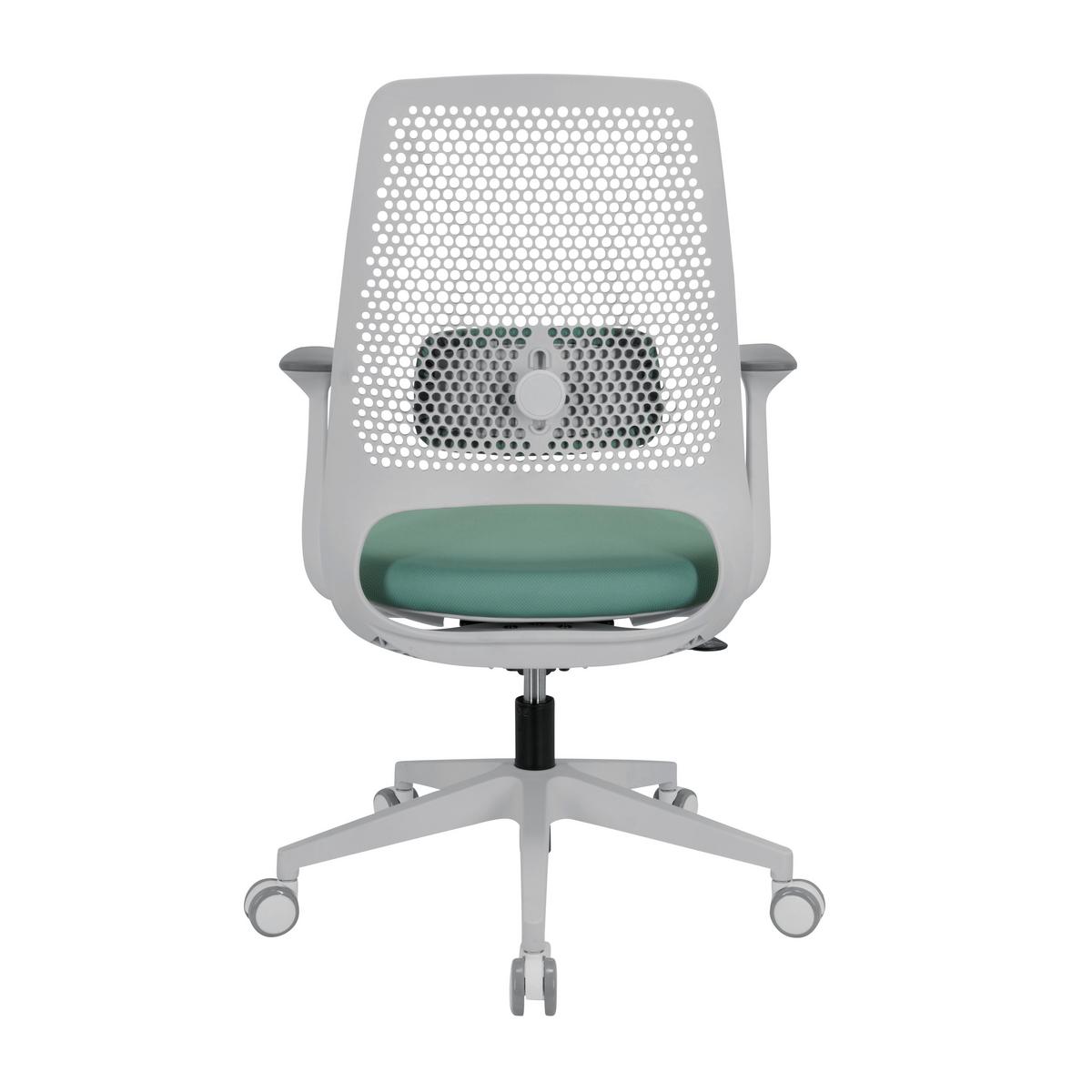 Bürostuhl Parferio Weiß/ Mintgrün Bis 110 Kg - Weiß/Mintgrün, Basics, Kunststoff/Textil (63/99/56cm) - MID.YOU