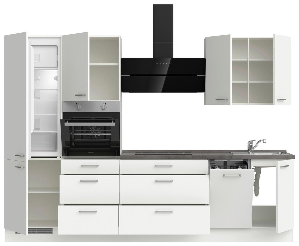 KÜCHENLEERBLOCK TOUCH HIGH - LINE, H4 LINKS - Weiß/Grau, MODERN, Holzwerkstoff (300cm) - Nobilia