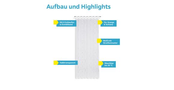 Vorhang Mit Schlaufen Und Band Arzu 140x255 Cm Braun/weiß - Braun/Weiß, MODERN, Textil (140/255cm) - Luca Bessoni