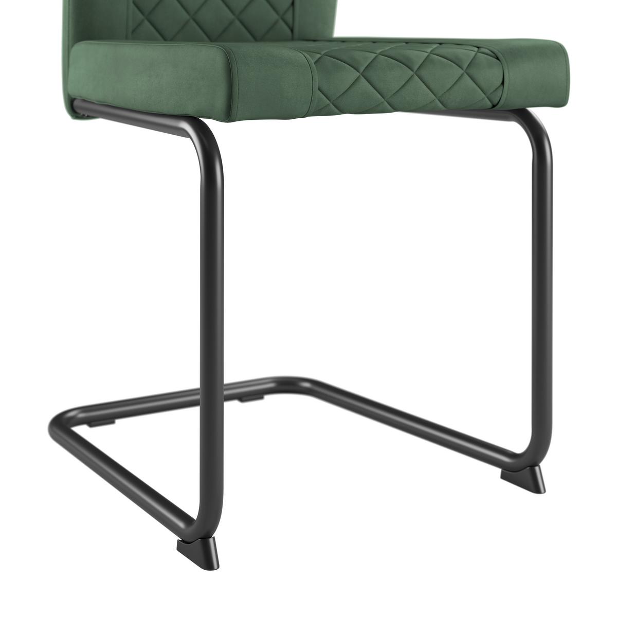 Stuhl Nina Velours Grün, B: 49 Cm - Grün, MODERN, Textil/Metall (44/98/60cm)