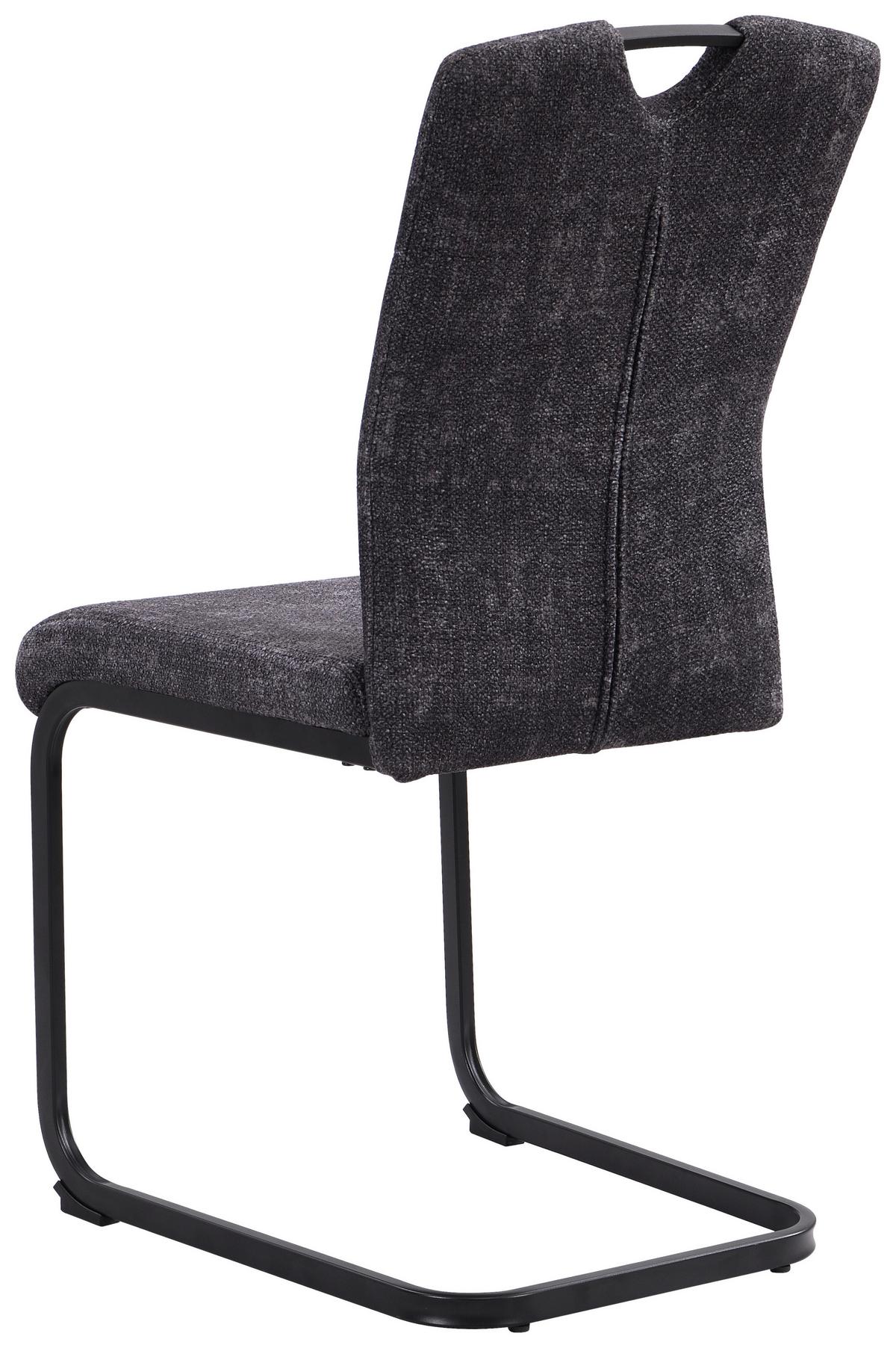 Esszimmerstuhl Maggie Giga-s Grau - Schwarz/Grau, KONVENTIONELL, Textil/Metall (44/95/56cm)