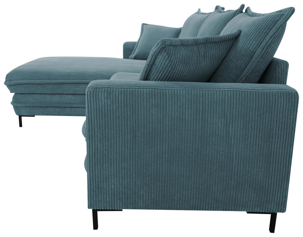 Ecksofa Armilla Blau S: 174x272 cm - Blau/Schwarz, Design, Textil (174/272cm) - MID.YOU