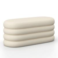Dlhá taburetka LORENA polstrovaná, krémová - krémová, Modern, drevo/textil (110/47/45cm) - Bessagi Home