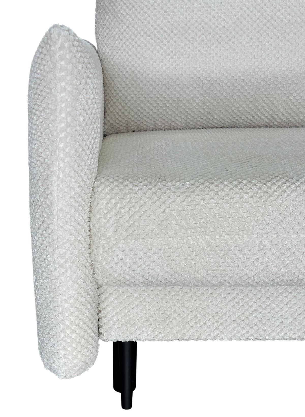 3-sitzer-sofa Mit Schlaffunktion Rose B: 218 Cm - Creme/Schwarz, Design, Textil (218/96/102cm) - MID.YOU