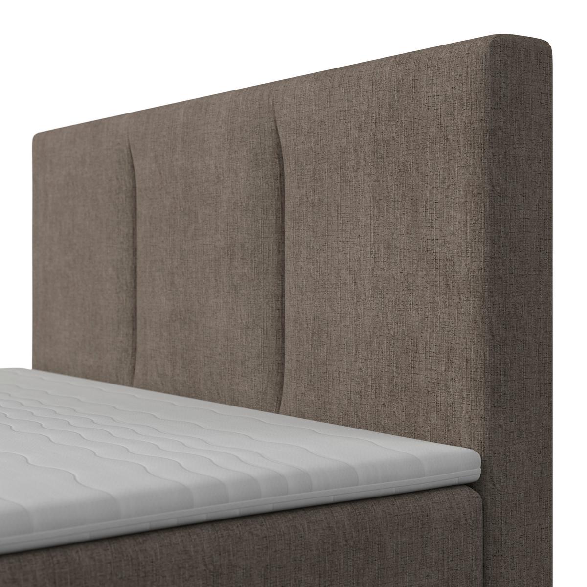 Boxspringová postel MONZA 160x200, hnědá - barvy dubu/hnědá, Moderní, dřevo/textil (160/200cm) - Bessagi Home