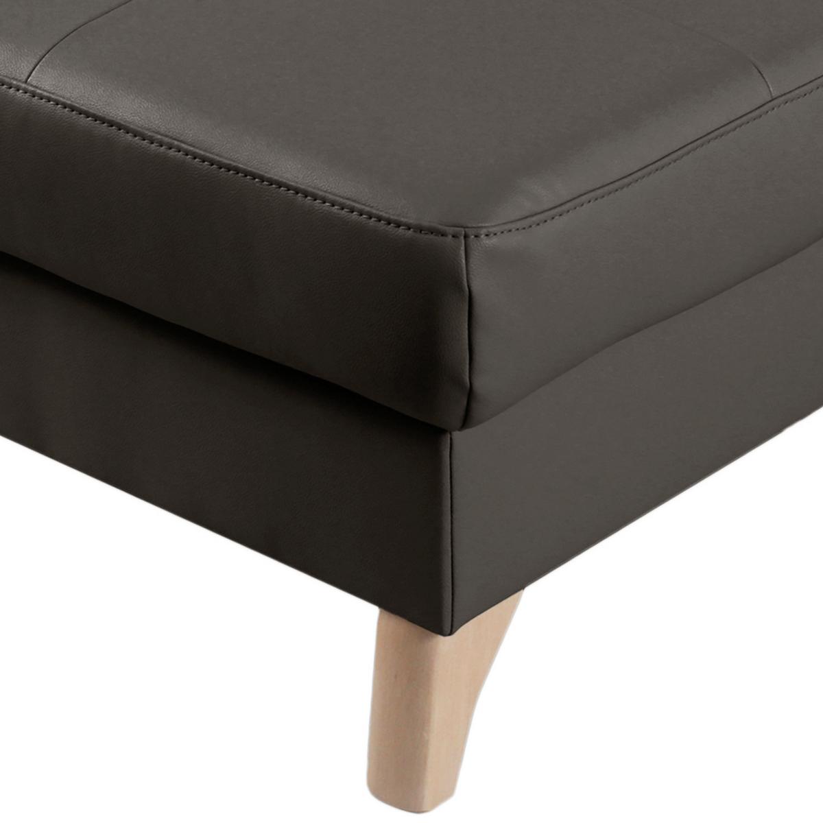 Hocker Fargo Dunkelbraun B: 70 cm - Dunkelbraun/Buchefarben, Design, Leder/Textil (70/44/60cm) - Livetastic