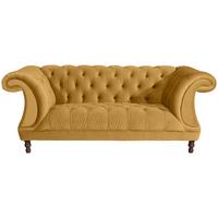 CHESTERFIELD-SOFA IVETTE - Gelb/Nussbaumfarben, Design, Textil (200/80/100cm) - Max Winzer