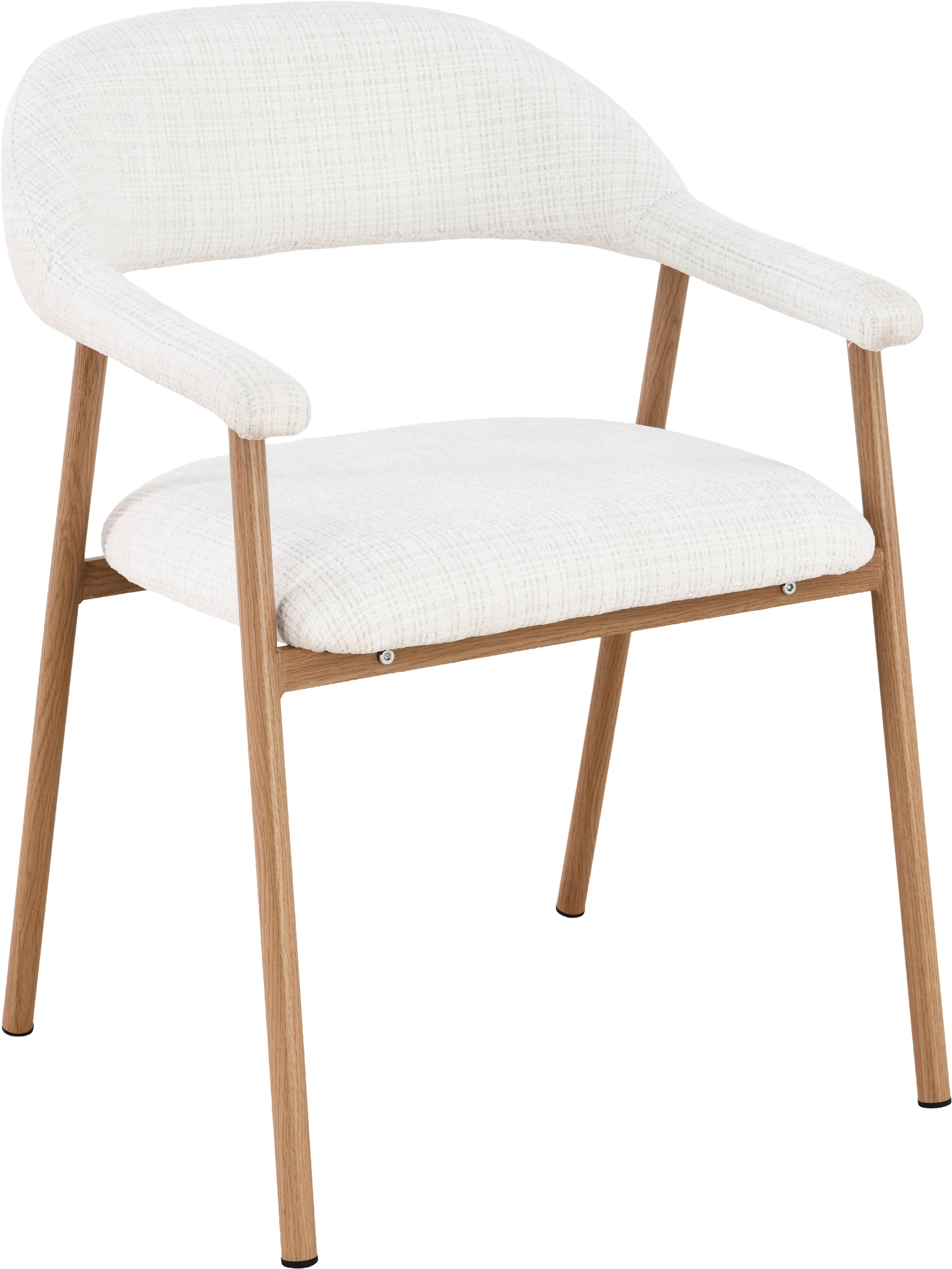 STOLIČKA S PODRÚČKAMI SILKE - farba duba/béžová, Modern, kov/drevo (57/78/60cm) - Mömax
