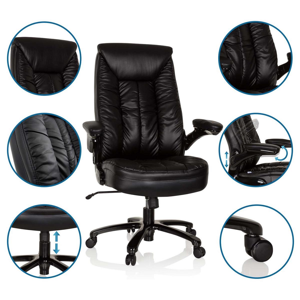 Chefsessel Instructor Iii Schwarz - Schwarz, MODERN, Leder/Kunststoff (85/122/82cm) - MID.YOU