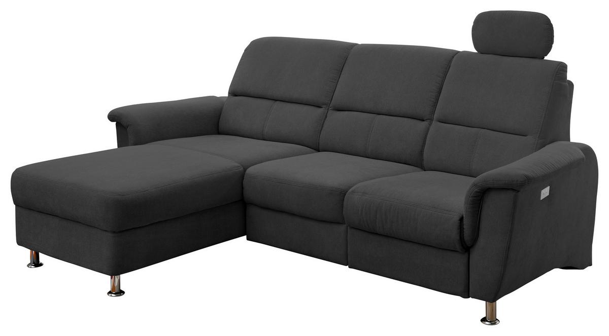 Ecksofa Mit Relaxfunktion + Usb Anschluss Parole, Mikrof. - Chromfarben/Schwarz, MODERN, Textil (165/231cm) - Livetastic
