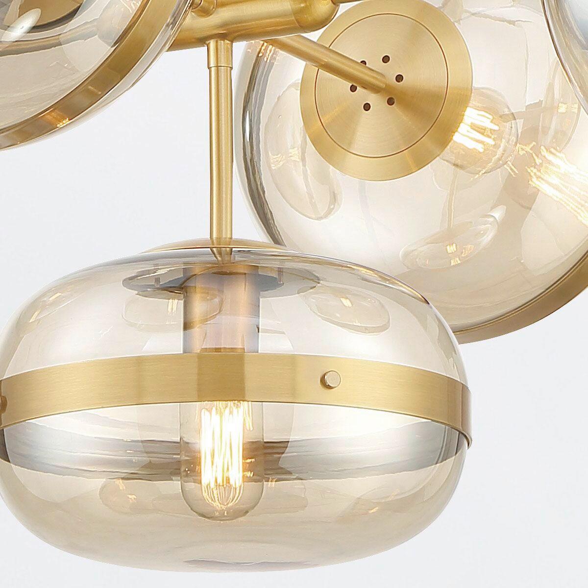Függeszték Qn-Nottingham-5p-Ab - sárgarézszínű, Konventionell, üveg/fém (71/68,5cm) - Elstead Lighting