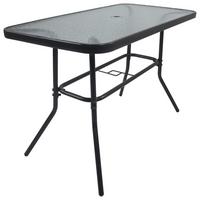 Záhradní stůl 110x55cm - antracitová, Basics, kov/sklo (110/55/70cm) - Gardenson
