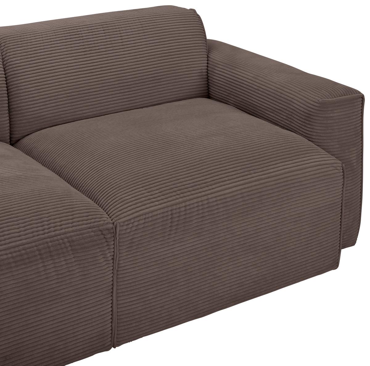 Ecksofa Pearl - Schwarz/Mokka, Design, Textil (303/196cm) - Livetastic