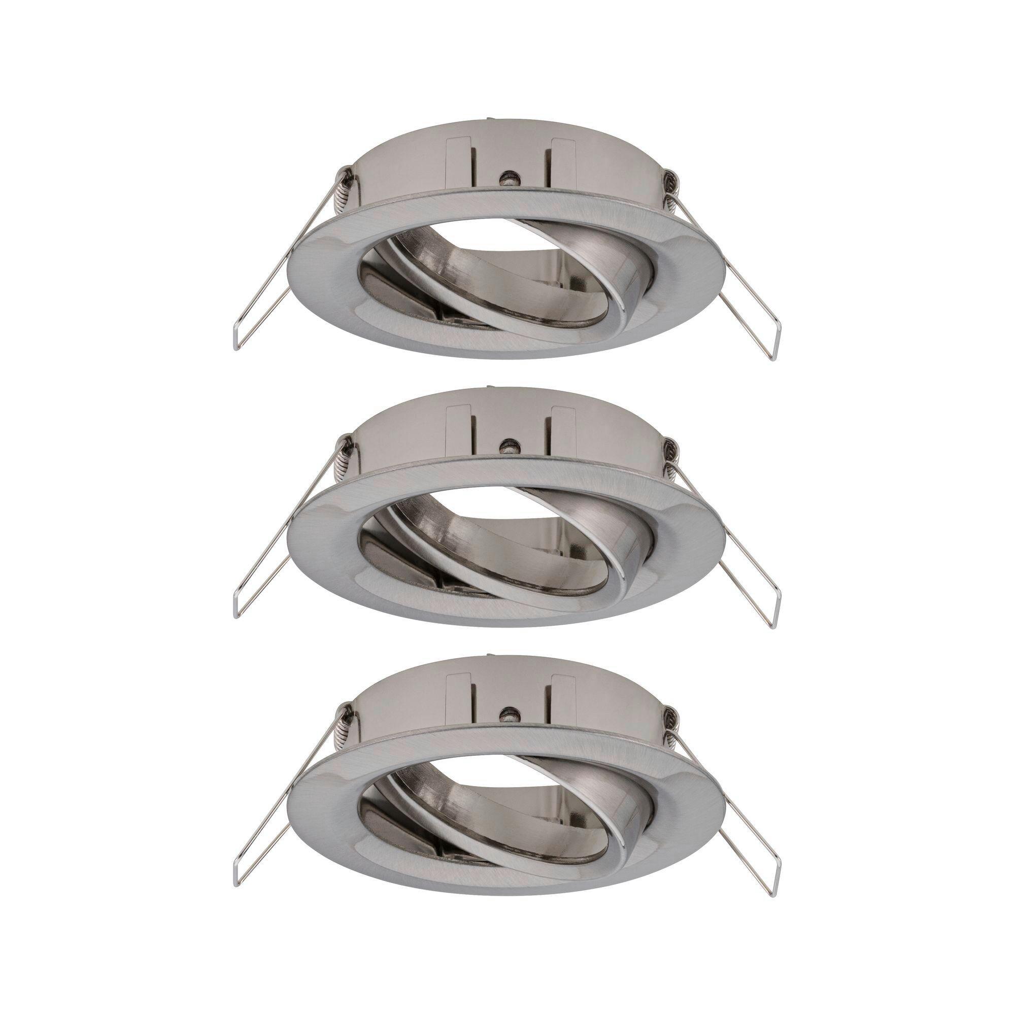 Deckenleuchte 3er-Set Ø 8,4 cm 3-Flammig - Alufarben, Basics, Metall (8,4cm) - Paulmann