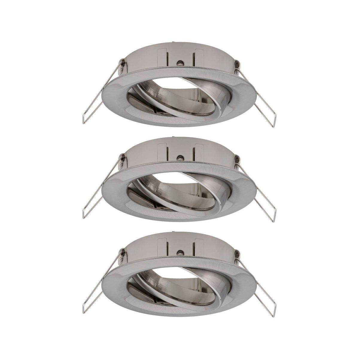Deckenleuchte 3er-Set Ø 8,4 cm 3-Flammig - Alufarben, Basics, Metall (8,4cm) - Paulmann