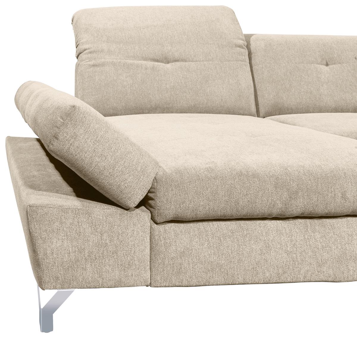 Ecksofa Melfi Sandfarben U: 168 Cm - Sandfarben/Silberfarben, MODERN, Textil (168/350/245cm) - MID.YOU