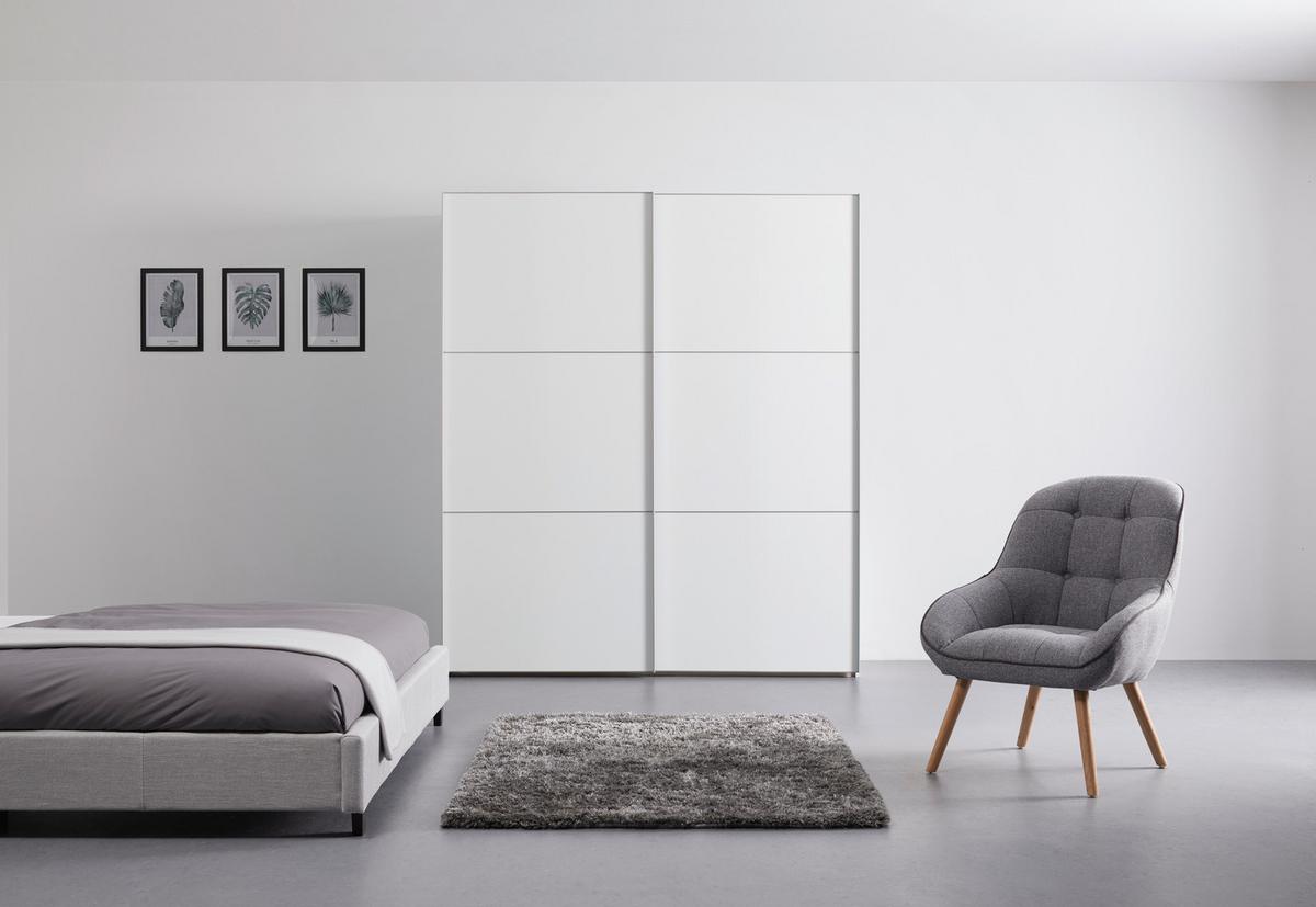 Schwebetürenschrank 188 Cm Includo, Weiß - Weiß, MODERN, Holzwerkstoff (188/222/68cm) - MID.YOU