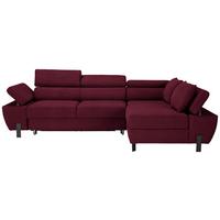 Rohová sedačka MILNA, pravá, bordová - čierna/bordová, Modern, kov/drevo (277/90/189cm) - Mömax