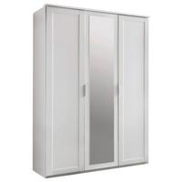 Drehtürenschrank Mit Spiegel 135cm Nadja, Weiß Dekor - Weiß, KONVENTIONELL, Glas/Holzwerkstoff (135/210/58cm) - MID.YOU