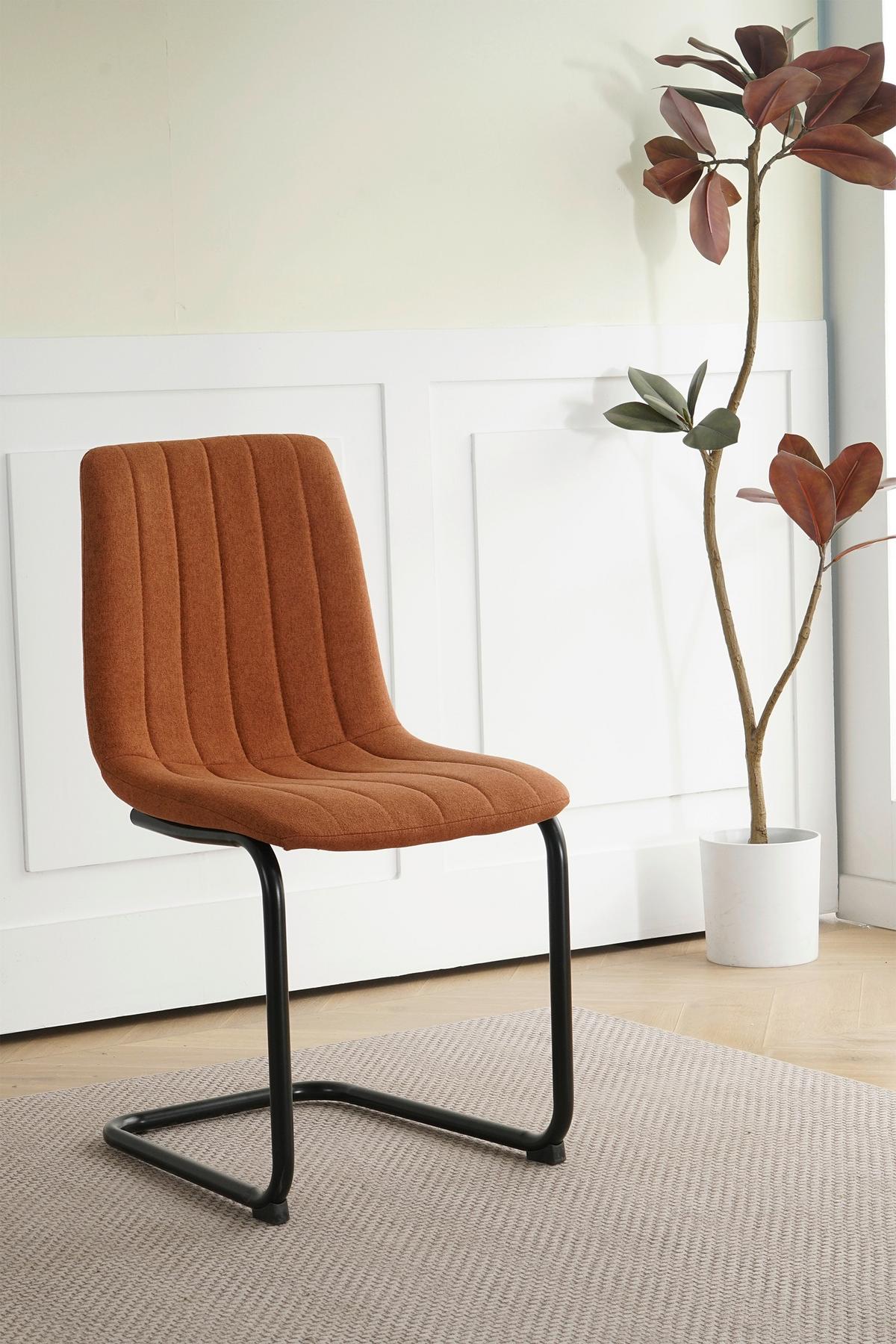 Stuhl-set Braun, B: 43cm - Schwarz/Braun, Design, Textil/Metall (43/87/53cm) - Livetastic