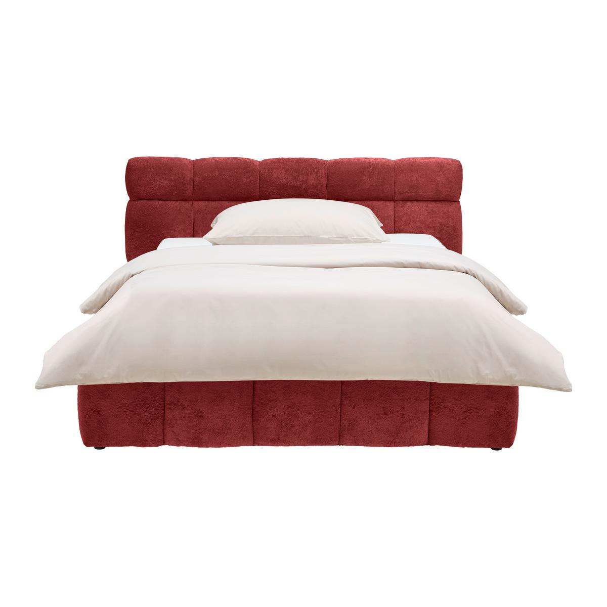 Čalúnená posteľ MONTE 120x200, červená - čierna/červená, Konventionell, textil/plast (120/200cm) - Based