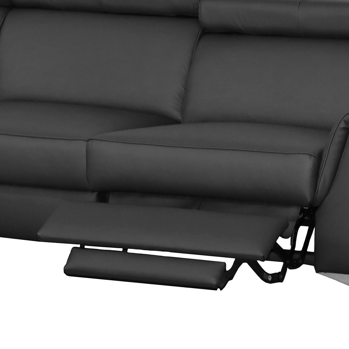Ecksofa Lince Schwarz S: 197x257 Cm - Chromfarben/Schwarz, Design, Leder/Textil (197/257cm) - Livetastic