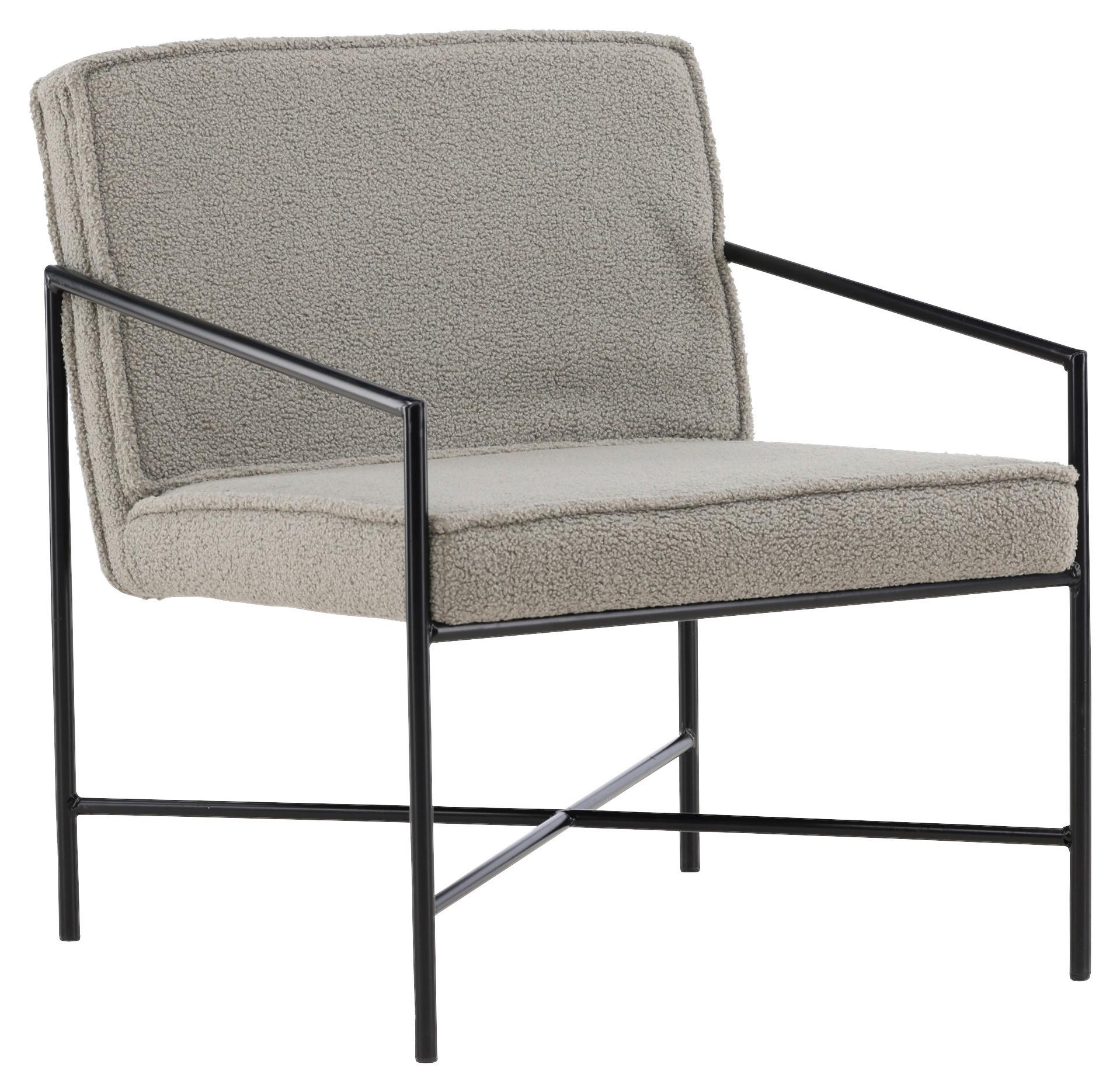 Sessel Rakel - Beige/Schwarz, Design, Textil/Metall (66/78/65cm) - Livetastic
