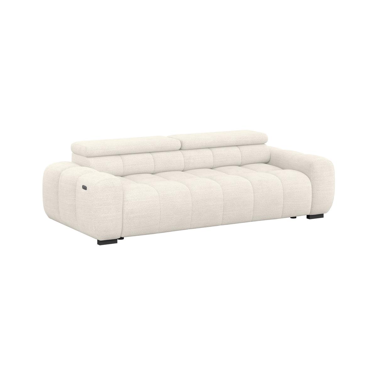 Big Sofa Bull Webstoff greige, B: 248 cm - Greige/Schwarz, Design, Textil (248/77-97/108cm) - Luca Bessoni