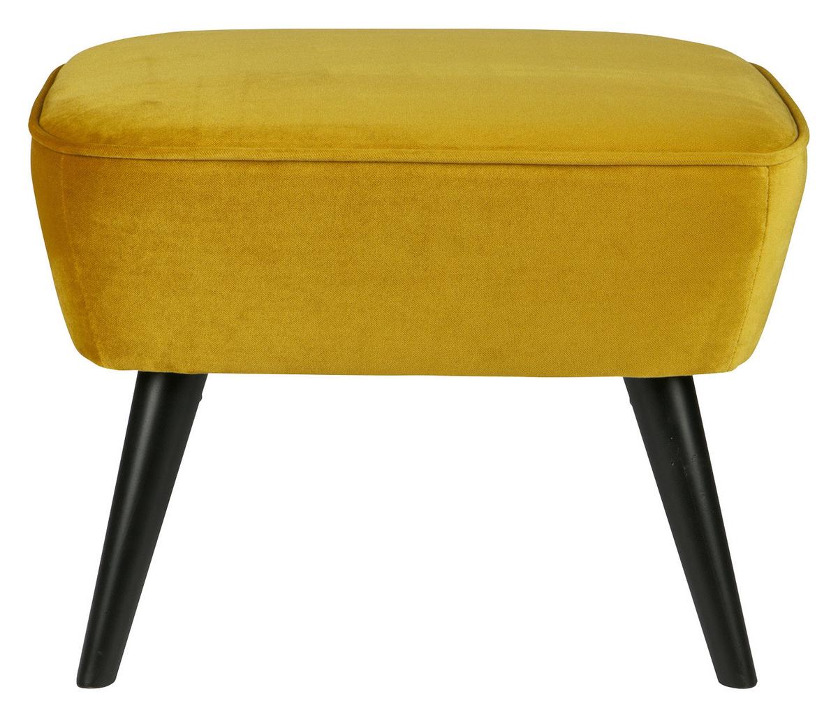 Hocker Sara Gelb B: 56cm - Gelb/Schwarz, Design, Textil (56/41/36cm) - Livetastic