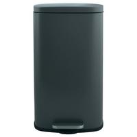 Treteimer Akira 50l Dunkelgrau Metall LxBxH: 42,7x29,7x64,3 cm - Dunkelgrau/Schwarz, Basics, Kunststoff/Metall (42,7/29,7/64,3cm) - Spirella
