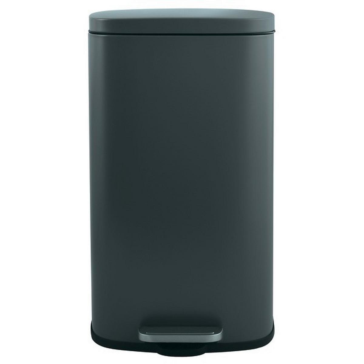 Treteimer Akira 50l Dunkelgrau Metall LxBxH: 42,7x29,7x64,3 cm - Dunkelgrau/Schwarz, Basics, Kunststoff/Metall (42,7/29,7/64,3cm) - Spirella