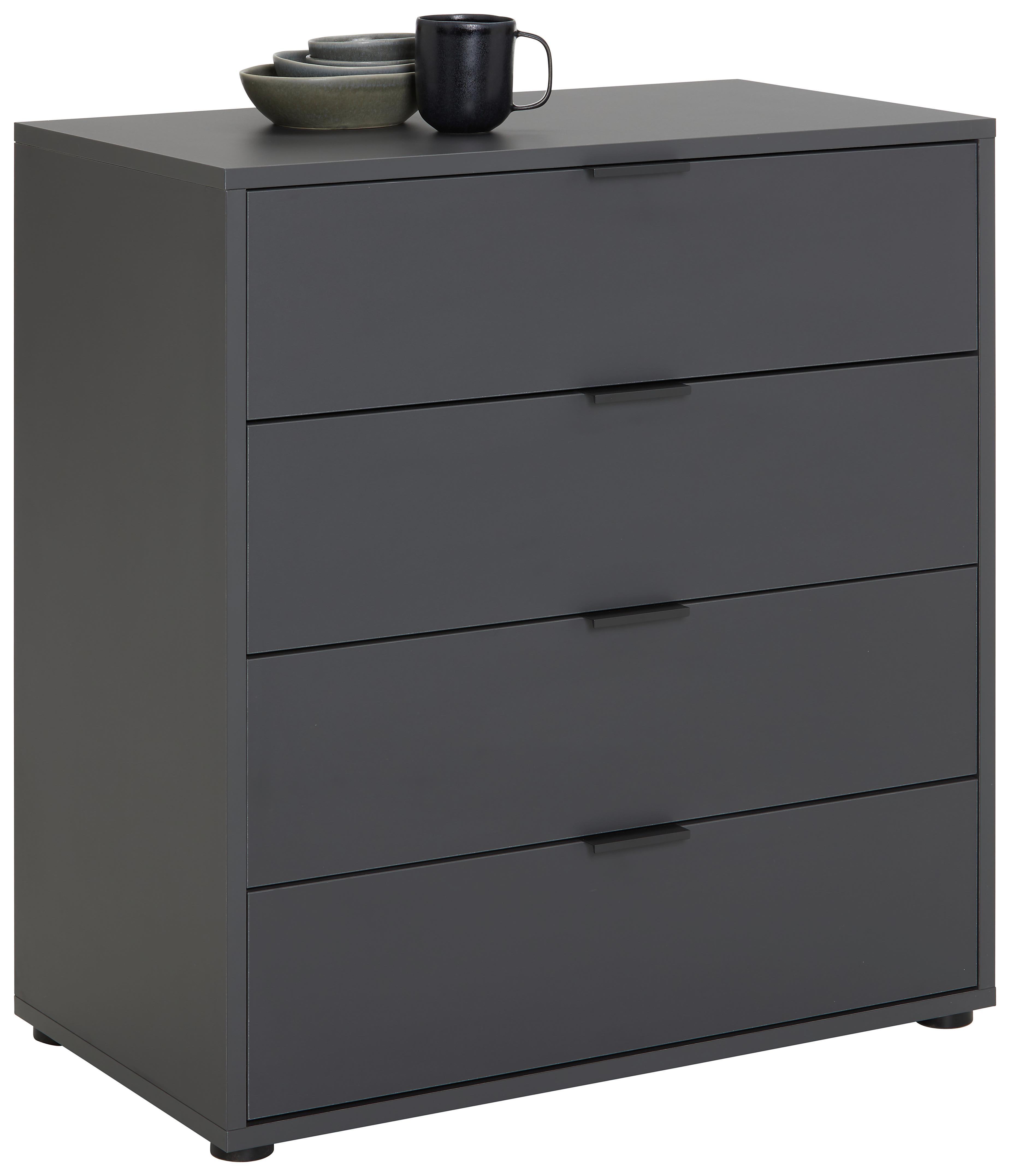 Komoda Bounty - antracitová, Moderní, kov/kompozitní dřevo (81/87/45cm) - Premium Living