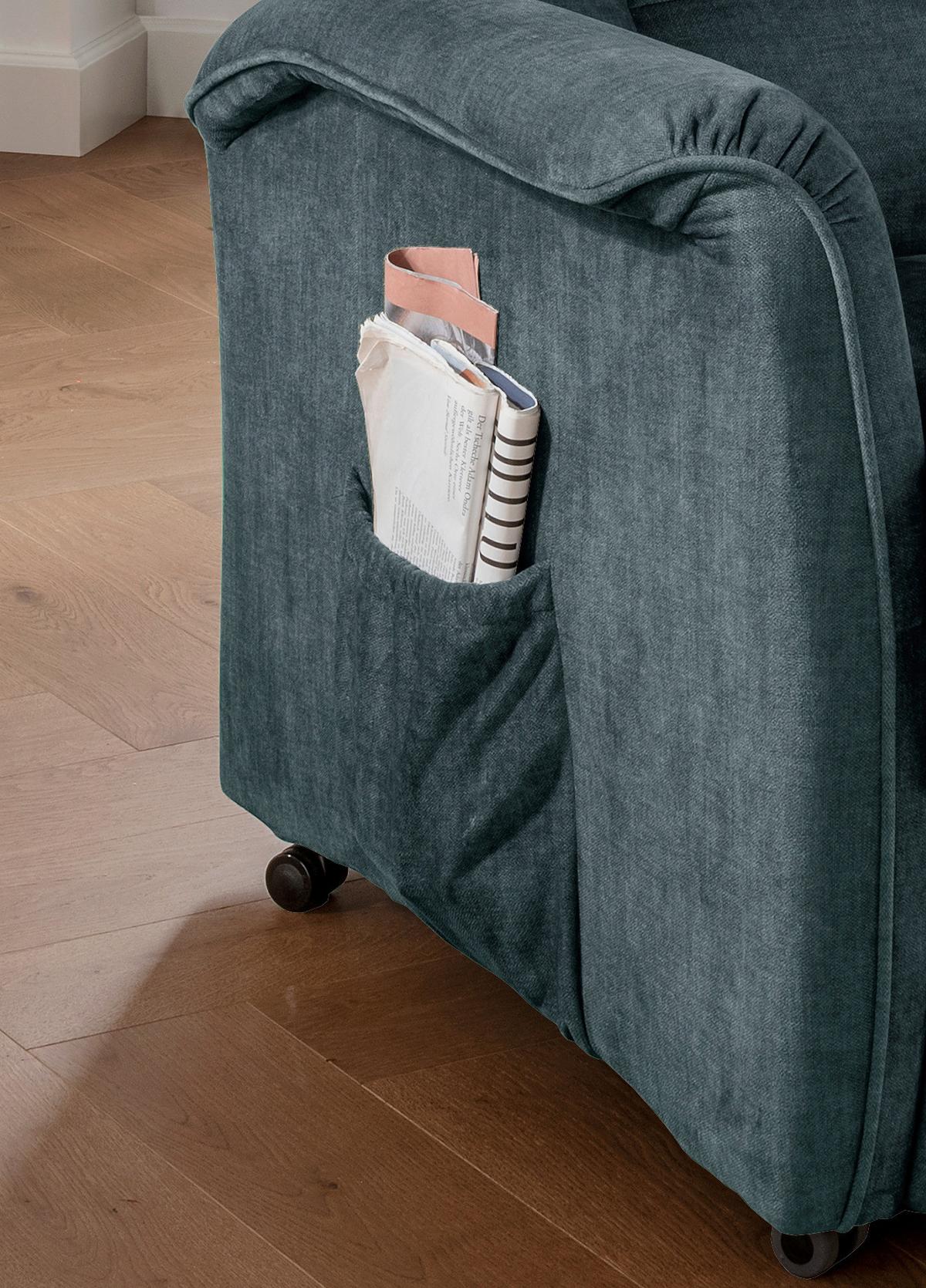 Fernsehsessel Harry Dunkelblau B: 77 cm - Schwarz/Dunkelblau, Design, Textil (77/107/88cm) - Livetastic