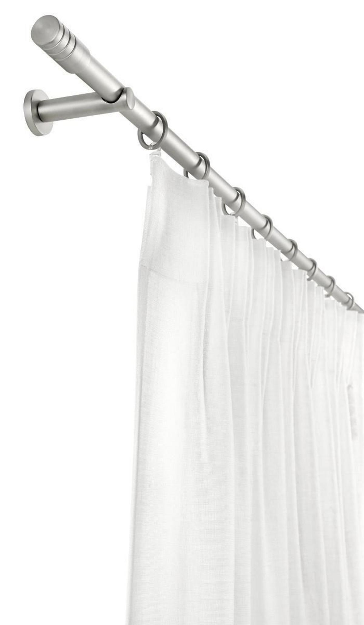 Sada tyčí na závesy Rillcube, 120-210cm - farba ušľachtilej ocele, kov (120-210cm) - Premium Living