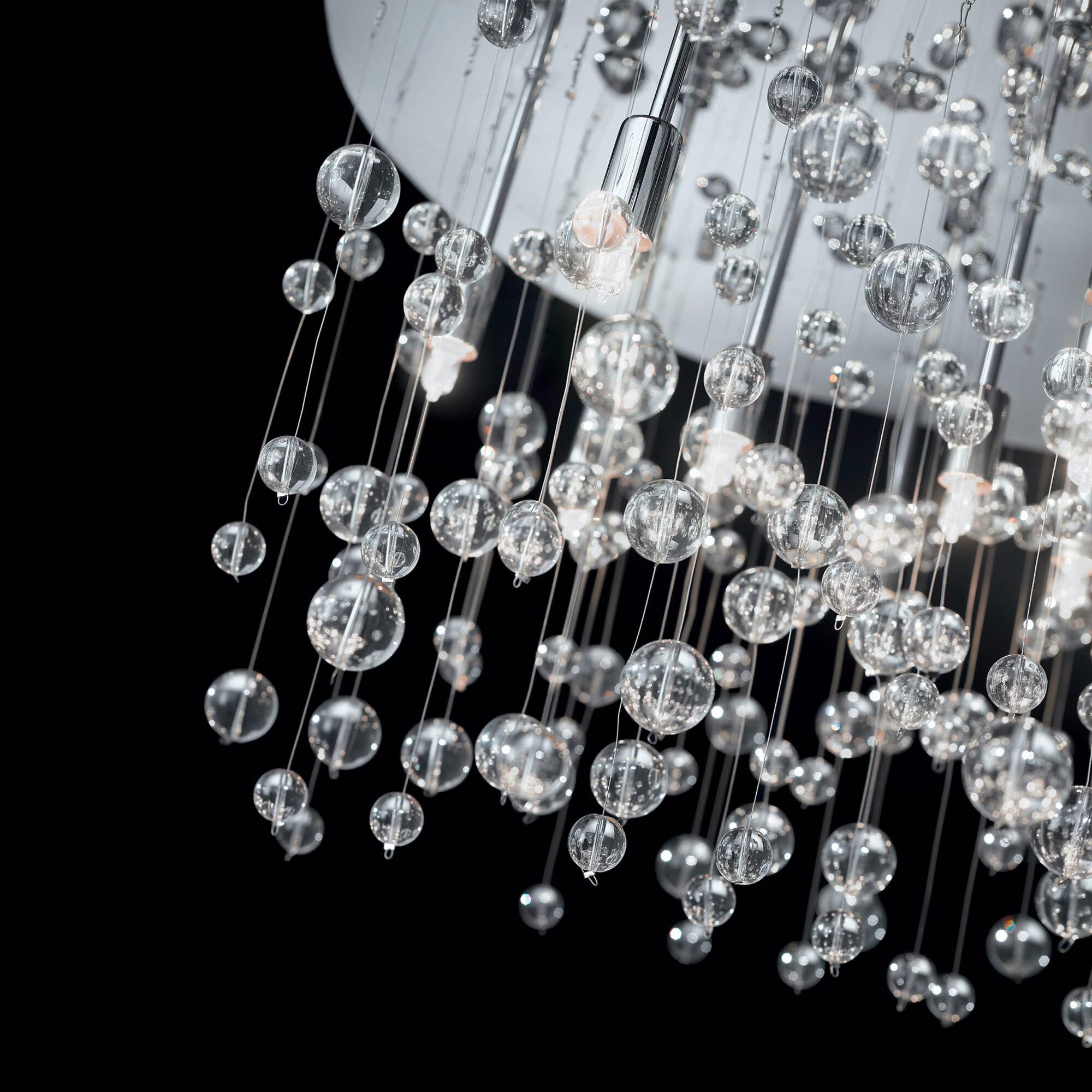 Led-deckenleuchte Cromo Chromfarben Transparent - Chromfarben/Transparent, KONVENTIONELL, Glas/Metall (40,5/31,5cm) - Ideal Lux